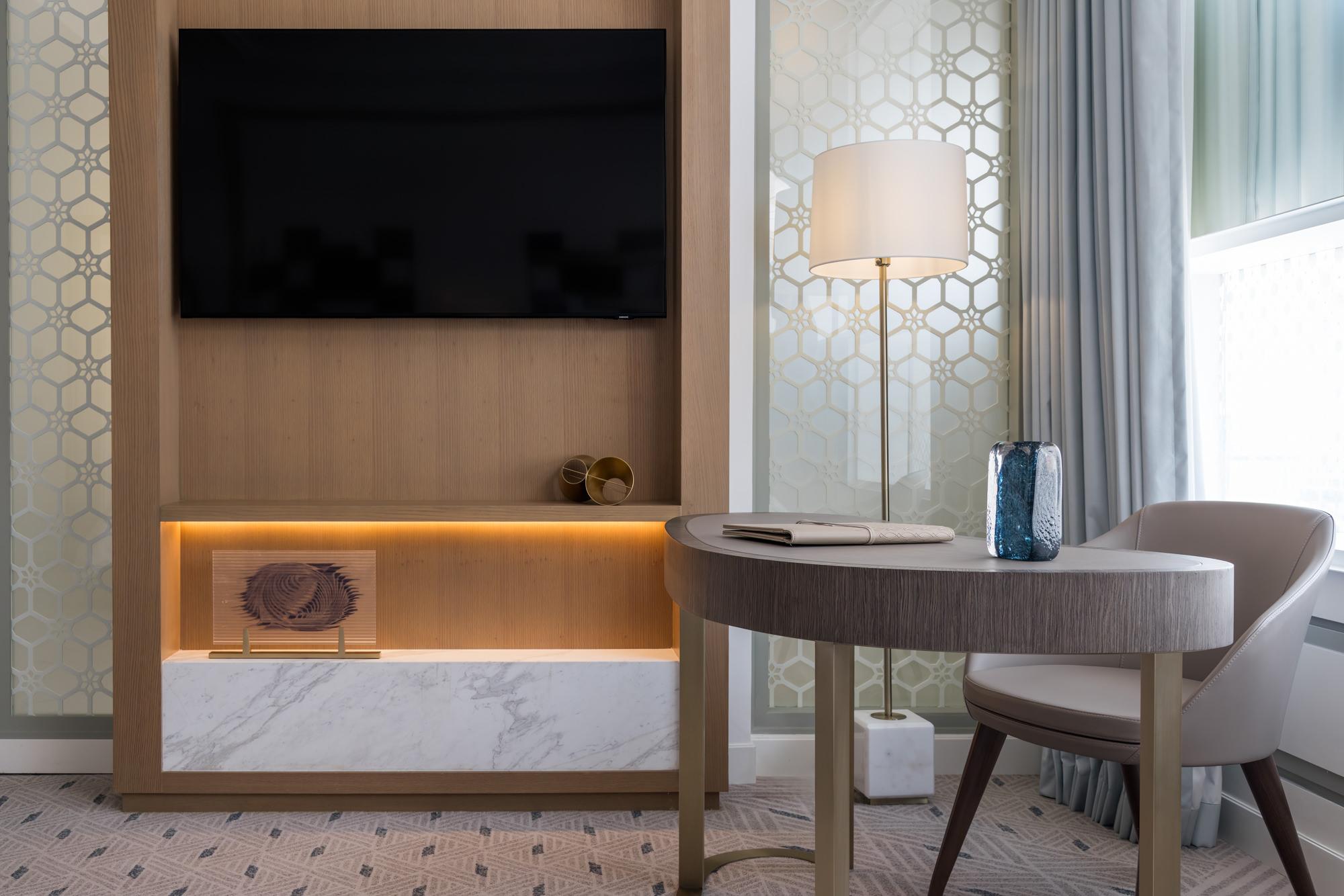 luxury deluxe room twin tv working desk atheel kafd hotel