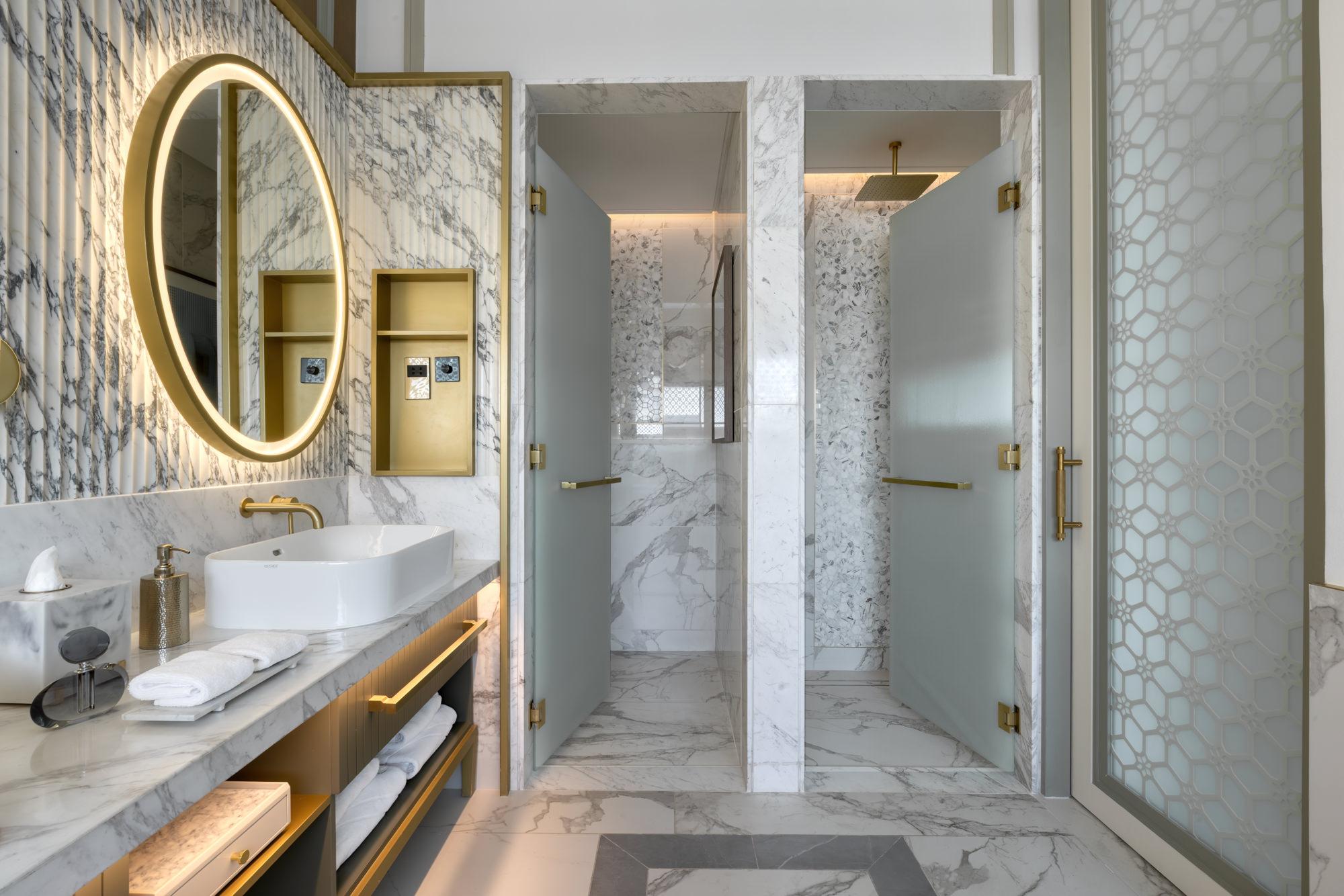 luxury corner suite shower atheel kafd hotel